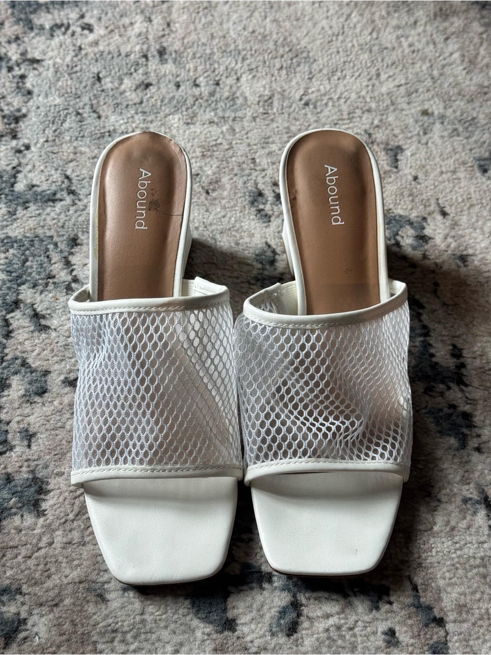 Abound Women White Mesh Tula Heel Slide Sandals